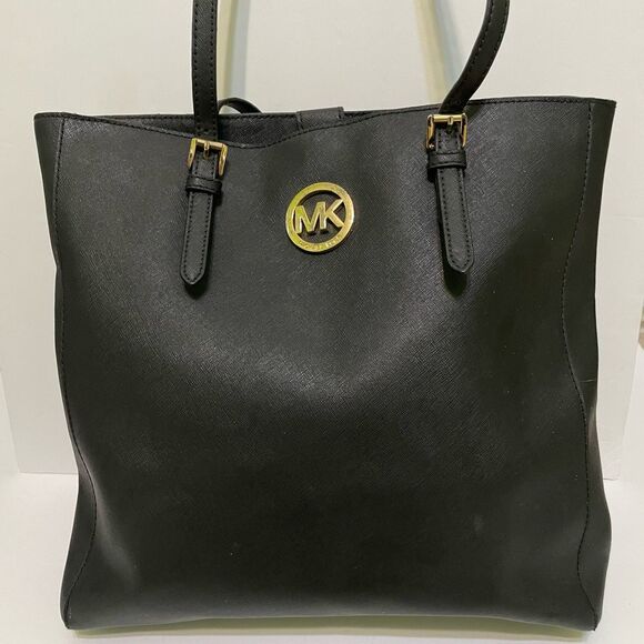 Michael Kors Black Safiano Leather Long Handle Tote - Picture 2 of 15